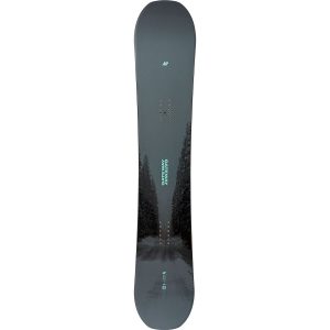 A black snowboard with teal lettering in the center saying "Gateway".
