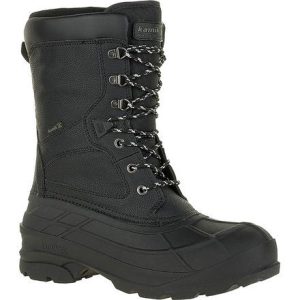 A black men's snow boot.