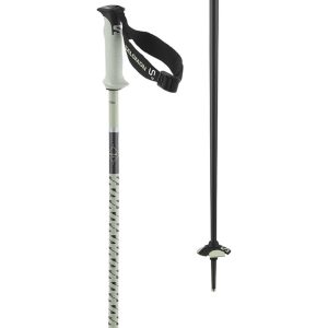 White and black aluminum ski poles.
